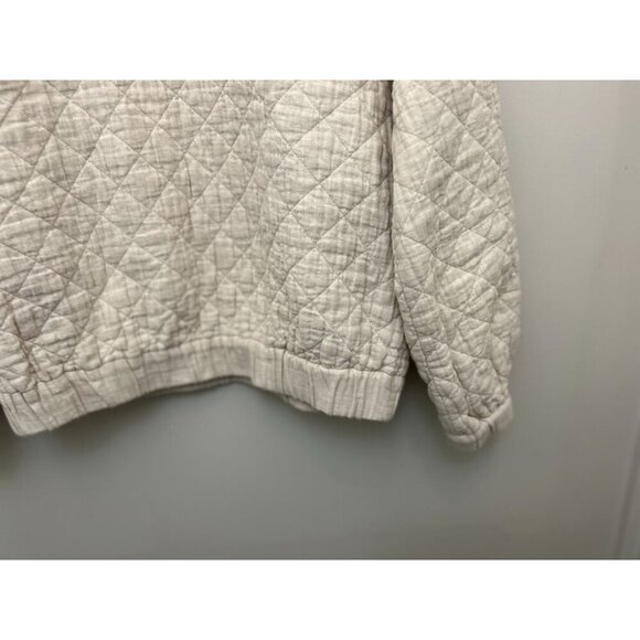 Madewell half zip sweater in oatmeal quilted oversized 100% cotton Size XSmall - Picture 6 of 11